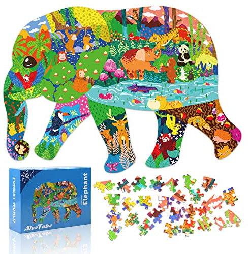 Puzzle éléphant pour Enfants, Puzzles 200 pièces, Meilleur Cadeau pour Les Enfants de 4 5 6 7 8 9 10 Ans.