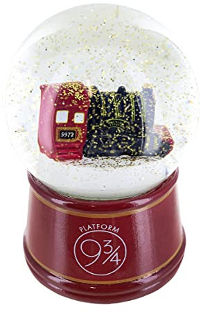 Silberne Büffel-Schneekugel mit Hogwarts-Express, beleuchtet, 15,2 cm