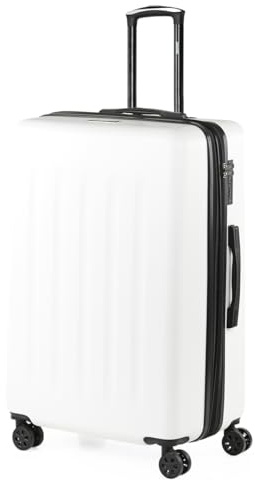 SKPAT - Maletas Grandes De Viaje Rígidas Ligeras con 4 Doble Rueda 360° Candado de Combinacion TSA Maleta Grande 23 Kilos Alta Resistencia Extensible Maleta XL Duradera, Blanco Milk
