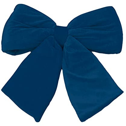 Magie di Natale Fiocco Imbottito in Velluto Decorazione Natalizia per Albero e Ghirlanda Dietro Porta (Small, Blu)
