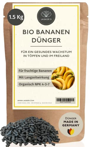 Bio Bananendünger Langzeit 1.5 Kg - 100% Bio-Dünger mit Vinasse & viel Kalium - Organischer Biodünger für Bananenpalme Musa Basjoo - Dünger für Bananenpflanzen - Mediterraner Dünger