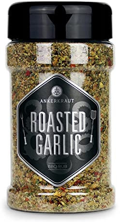 Ankerkraut Roasted Garlic, 225g im Streuer, gerösteter Knoblauch, Steak-Finisher auch für Kartoffel und Gemüse, Mischung Würzender Zutaten in Premium-Qualität