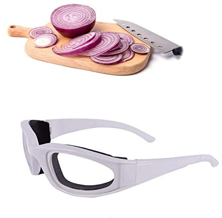 JUHONNZ Gafas de Cebolla,Gafas para Cortar Cebolla Antisalpicaduras Cebolla Gafas Protector de Ojos para Mujeres Hombres Cocina en Hogar Artilugios de Cocina
