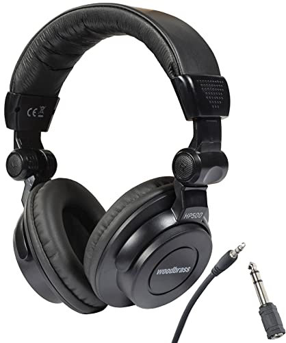 WOODBRASS HP500 Casque Audio Studio fermé précis et Confortable - Qualité Professionnelle, idéal pour l'enregistrement Home Studio, Mao, Mixage, Podcast, DJ, écoute Quotidienne
