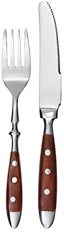 GRÄWE Dessertbesteck-Set Nürnberg, 12-teilig, 6 Personen, Edelstahl, braune Griffe