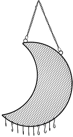 ISAKEN Schmuck Organizer Wand Hängende Ohrringhalter Schmuckaufbewahrung mit Haken, Schmuckständer Schmuck Wandhalterung für Halsketten Ohrringe Armbänder Ringe