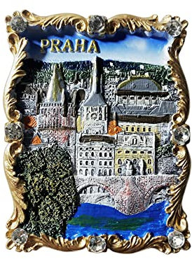 Kühlschrankmagnet in Prag, Tschechische Republik, Reise-Souvenir, Kühlschrankdekoration, 3D-Magnetaufkleber, handbemalt, Bastel-Kollektion