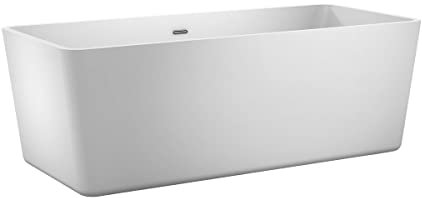 Go Bathrooms Freestanding Bath 1755mm x 750mm Luxury White Deep Soak Bathtub Strong Double Ended Acrylic Bath Includes White Waste & Overflow | Elisa