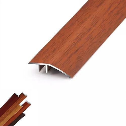 HCZION Übergangsprofil Türschwellen Leiste Boden Übergangsprofil Holzböden Übergangsschiene Metall Abschlussprofil rutschfeste Türschwelle Bodenprofil (Color : Teak, Size : X1)