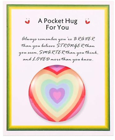 Pocket HugsHeart for Frencder, Cards with Hug Token Thinking of You Gift Birthday Wedding Mother's Day Thanksgiving