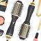 LANDOT Hair Dryer Brush, Lightweight Heated Hair Brush, One-Step Hot Air Stylers and Volumizer Blow Dryer for Drying Straightening Curling Volumizing (Black/Gold)
