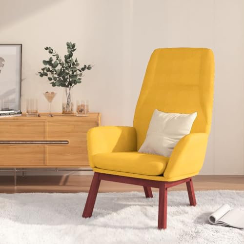 THOYTOUI Relaxsessel, TV Sessel PolsterStuhl Clubsessel ArmlehnStuhl Geeignet für Balkon Schlafzimmer Speisesaal Stube Senfgelb Stoff