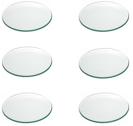 Super Mundo - 6pcs Platos Cristales Redondos Transparentes, Diámetro 15cm,Para Cocina y Comedor (15cm)