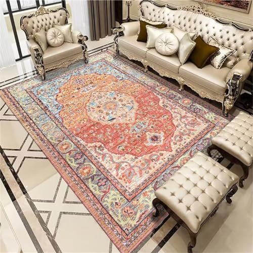 RUGMRZ Fleckerlteppich Teppich Terrasse Outdoor Sofa Teppich rot und blau Farbe mit Schlafzimmer Teppich waschbar Kuschelige Teppiche 60X120CM
