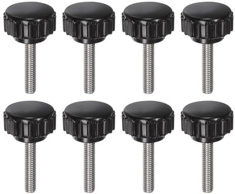 QUARKZMAN 8 Stück Rändelschraube mit Gewinde M4 x 20mm x 18mm Rundkopfschraube Edelstahl 304 Rundgriffbolzen Klemmknöpfe 18mm Handknöpfe Daumenschrauben Spannschraube für Industrie Maschine