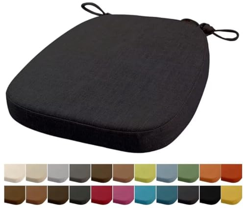 Orumrud 40x38x33CM(5CM Dicke) Stuhlkissen, Gartenstuhl Sitzkissen, Esszimmerstuhl Sitzkissen, waschbar, mit Reißverschluss, Riemen, rutschfestes Sitzkissen für Gartenstuhl (Warmes Grau 1 Stück)
