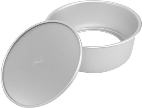 COLLBATH Teglia Fondo Removibile per Torta Rotonda 8 Pollici in Alluminio Anodizzato Resistente a Ruggine e Deformazioni per Torte a Strati e Cheesecake