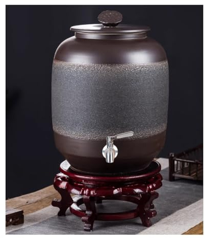 GRRICEPL Dispensador De Agua De Cerámica, Almacenamiento De Vino, Tanque De Vino, Grifo, Válvula Y Tapa De Acero Inoxidable Incluidos, con Diferentes Alturas Y Formas De Base(Multi-Colored-B,50 L/II)