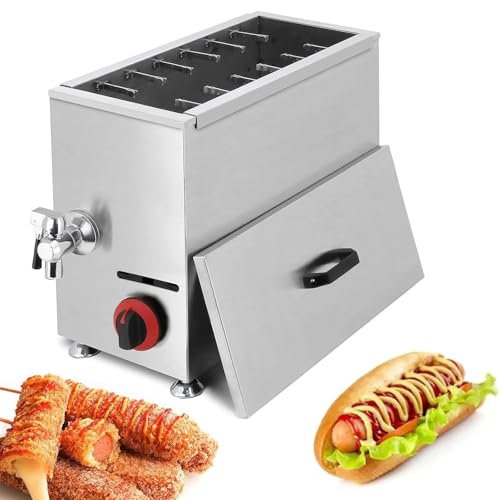 Friteuse pour Chiens de maïs, Machine Commerciale de Fabrication de bâtonnets de Hot-Dog au Fromage de 21 L, Machine à Frire Les bâtonnets de Hot-Dog au Fromage, Machine à collation de Grande capaci