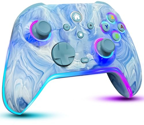RJAD Controller di commutazione wireless per Nintendo Switch/Lite/OLED/Switch 2, controller Pro da 1200 mAh, interruttore LED a 10 colori che si illuminano, interruttore turbo remoto con turbo