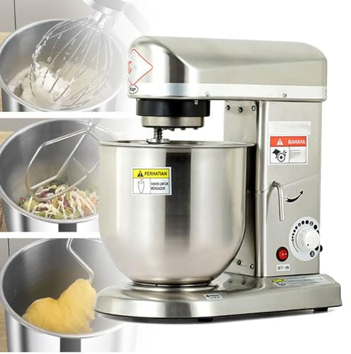 BOOZXCV Cashwise Commercial Stand Mixer 350W/500W Electric Dough Blender with Stainless Steel Bowl Dough Hook Flat Beater Whisk, 3 In 1 Multifunctional (Stainlesssteel 7L)