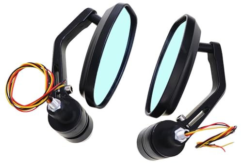 Lenkerendenspiegel Motorrad-Lenker-Bar-Endspiegel Rückspiegel Mit Blinkern Universell Für 7/8 Zoll 22 Mm