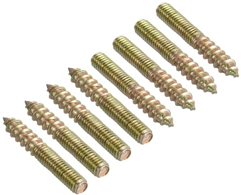 TOP-VIGOR 40Pcs Hanger Bolts, M6x40mm Double Headed Bolts Self Tapping Screw, Double Ended Dowel Screws, Screw Dowels Hanger, Threaded Lag Wood Screws and Machine Bolts for Wood Joint Furniture