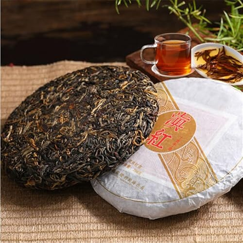 HELLOYOUNG 200g Gâteau au thé noir biologique chinois Yunnan Dianhong avec un goût corsé et doux sans additifs aliment vert