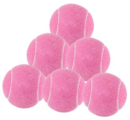 Ronyme 6PCS -Tennisbälle Training Bälle für Anfängertraining 6,4 cm Durchmesser für Sport im Freien im Freien, Rosa