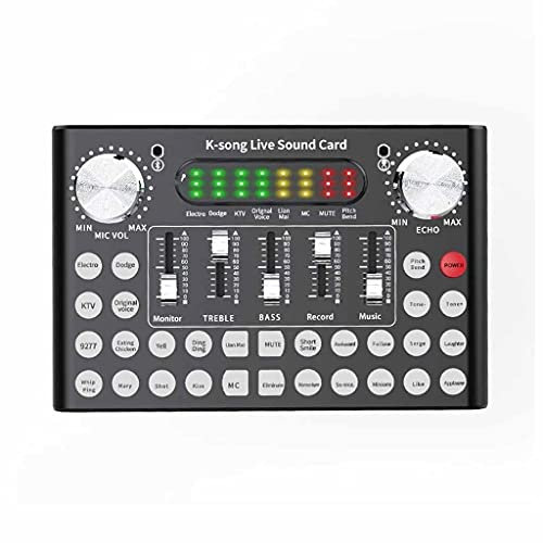 RUHEN Mixeur Professionnel DJ Live Equipment Carte Son Microphone Set Parfait pour, vidéoconférence, Jeux