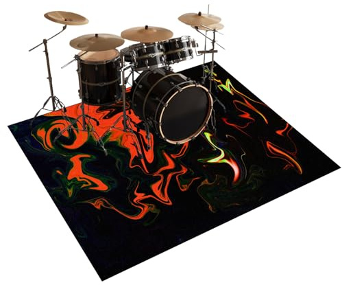 Tappeto a Tamburo Insonorizzato Tappetino per Batteria e Percussioni 110 x 80 cm Tappeti Rettangolari Antiscivolo per Batteria Elettroniche Rullante Acustica Grancassa Elettronica Drum Tappeto