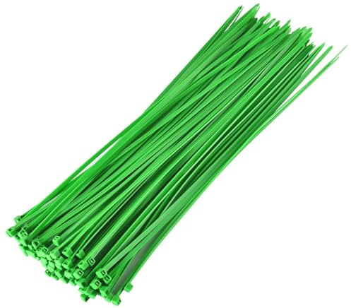 100 pièces Collier de Serrage en Nylon Vert,3mm*200mm, Autobloquant,Attache Câble Résistant aux UV,Idéale pour l'intérieur et l'extérieur