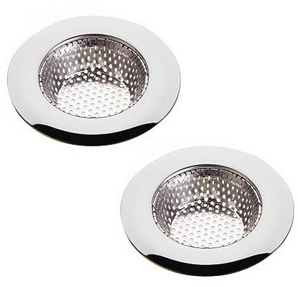 NUOBESTY 2pièces Lot De Filtres Évier Acier Inoxydable Pour Bonde Crépine Panier Anti-bouche Grand Format