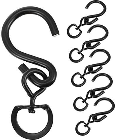 DECHOUS 6Pcs Rotatable Swivel Hooks for Hanging Plants Flowerpot Buckles Stable Indoor Outdoor Planter Rings for Wall Balcony Handrail Display