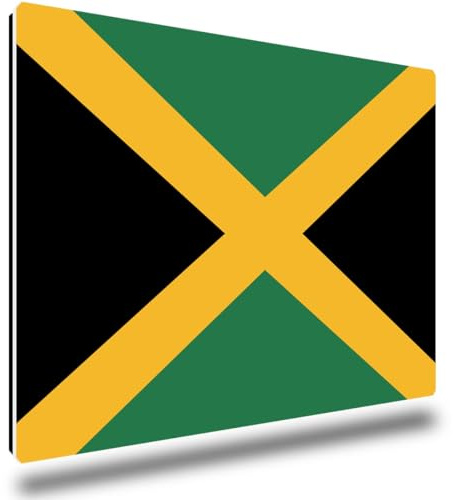 TRIOSK Kühlschrankmagnete Länderflaggen Magnet Flagge Jamaika Länder Reise Souvenir Geschenk für Reiselustige Frauen Männer Weltenbummler Kühlschrank stark eckig groß 85x55 mm