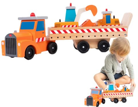Camions en Bois | Camion Éducatif STEM - Jouet De Véhicule De Construction en Bois | pour, Garçons Et Filles, pour La Maison, Appartement, Salle De Jeux, Jardin D' Et École