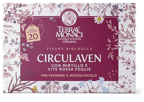 Terrae Monaci Tisana Circulaven Naturale - 3 Astucci 20 Filtri 30g - Valverbe - Tè - Tisane Funzionali - Infusi Da Agricoltura di Montagna -