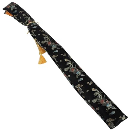 BIUDECO Custodia Porta Spade in Seta Ricami Intricati, Borsa da 53 Design Tradizionale e Cinghia, per Allenamento e Trasporto di Equipaggiamento Kung Fu