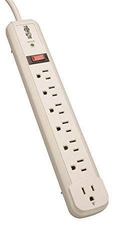 Tripp Lite 7 Outlet (6 Right Angle + 1 Transformer Outlet) Surge Protector Power Strip, 4ft Cord, Lifetime Limited Warranty & $25K INSURANCE (TLP74R)
