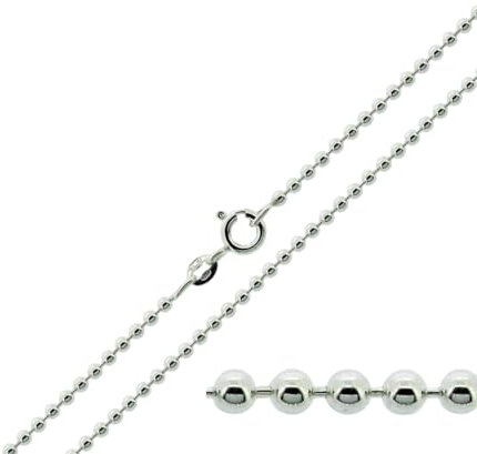 Christopher James of London CJoL - Solid 925 Sterling Silver 30 (76cm) 3mm Wide Bead/Ball Chain In Gift Box - 16.1g