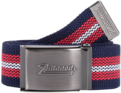 2Stoned Stoffgürtel Canvas Belt Unisex, matte Klappschnalle, 4 cm breit für Damen und Herren
