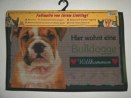 Pfronten Fußmatte Bulldogge (10), Fußabtreter, Türvorleger, Türmatte Hund wetterfest