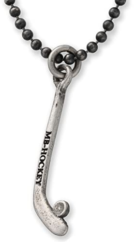 Herren-Hockeyschläger-Anhänger aus oxidiertem Sterlingsilber mit samtiger Oberfläche - Perfektes Sportsymbol für Eishockeyspieler und Sportbegeisterte - Handgefertigt von Emmanuela