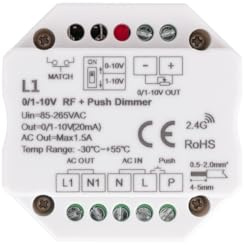 LEDKIA LIGHTING Regulador LED 0/1-10V RF/Pulsador Blanco