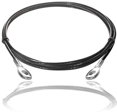 Drahtseile24 Stahlseil ummantelt Fitnessgerät, Fitness mit Ösen | 4mm (3 auf 4) Stärke | 140 kg Nutzlast | 0,30m Länge
