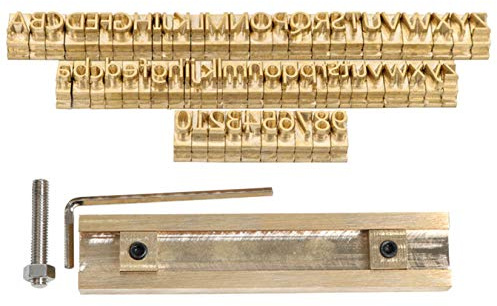 FUMENG Goffratrice Stampo Alfabeti Lettere Etichetta Macchina abbronzante Set di Strumenti per goffratura in Legno per timbri in Pelle,Set Meal b,Font1