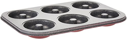 Tognana Sweet Cherry Stampo 6 Donut, Acciaio al Carbonio, rosso