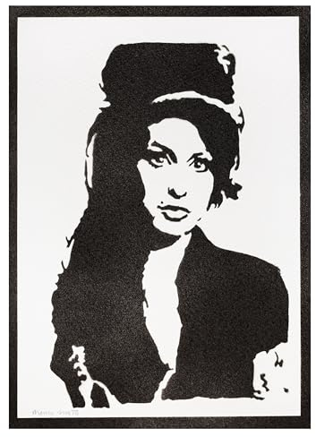 moreno-mata Echtes Handgemachtes Graffiti Amy Win... Musik Aesthetic Poster & Kunstdrucke Bilder Plakat Handmade Deko Wandbilder Wohnzimmer Wanddeko Geschenke für Männer und Frauen