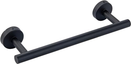 YUET Toalleros de Baño 40CM Toallero de Barra 304 Acero Inoxidable 16'' Soporte para Toallas Pared con Tornillos para Baño y Cocina, Negro Mate