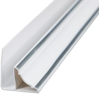 NRG 5mm Coving Trim Bathroom Wall Panel Trims for PVC Ceiling Cladding Bathroom Wet Wall Panels 2.7m Long White & Silver